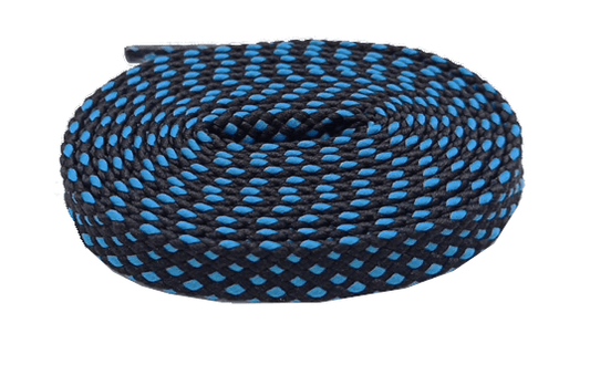 Lacets sports bicolores noir et bleu