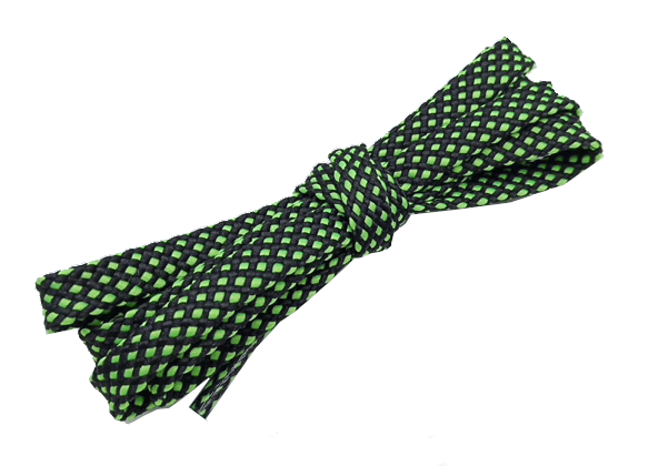 Lacets sports bicolores noir et vert fluo