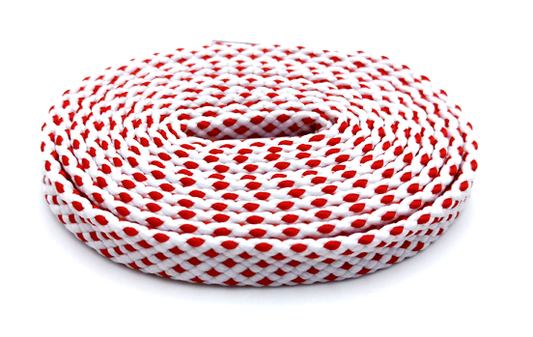 Lacets sports bicolores blanc et rouge