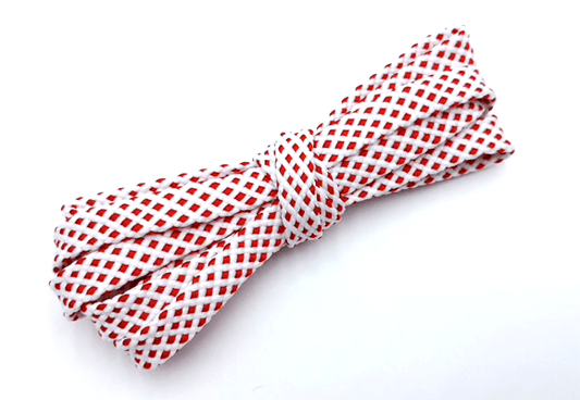 Lacets sports bicolores blanc et rouge