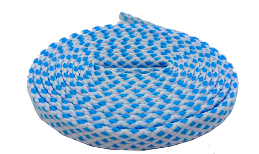 Lacets sports bicolores blanc et bleu ciel