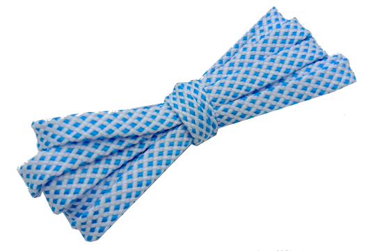 Lacets sports bicolores blanc et bleu ciel