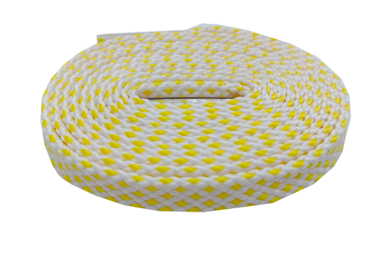 Lacets sports bicolores blanc et jaune poussin