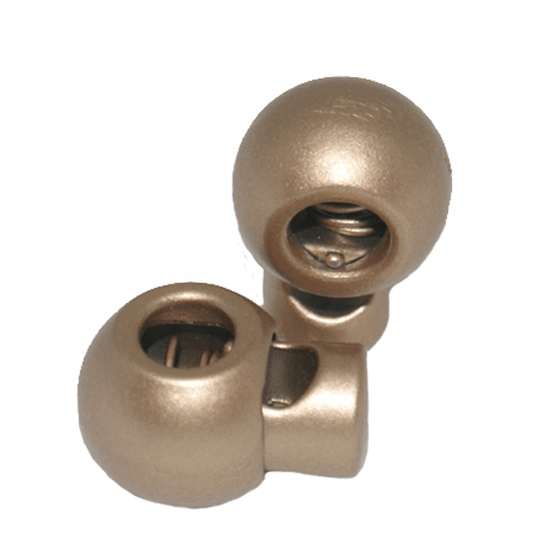 Brushed gold metal lace locks