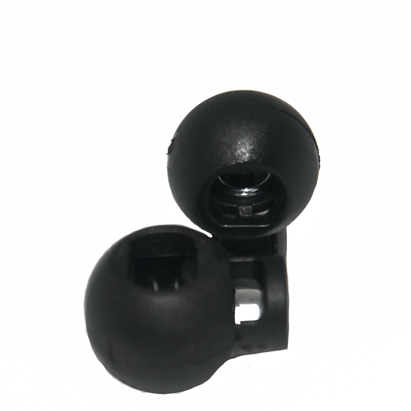 Black round laces and cord stoppers