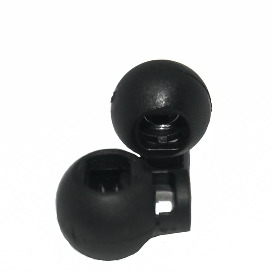 Black round laces and cord stoppers