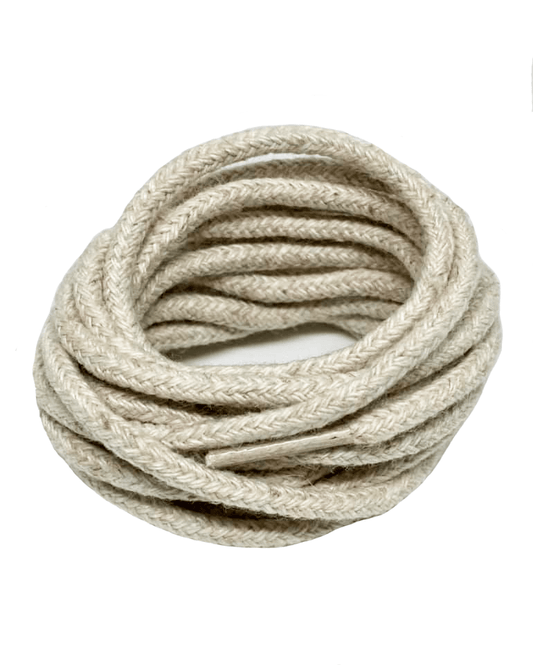 Natural thin round linen laces