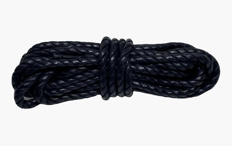 Black waxed twisted round laces