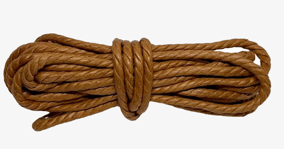 Waxed twisted round camel laces