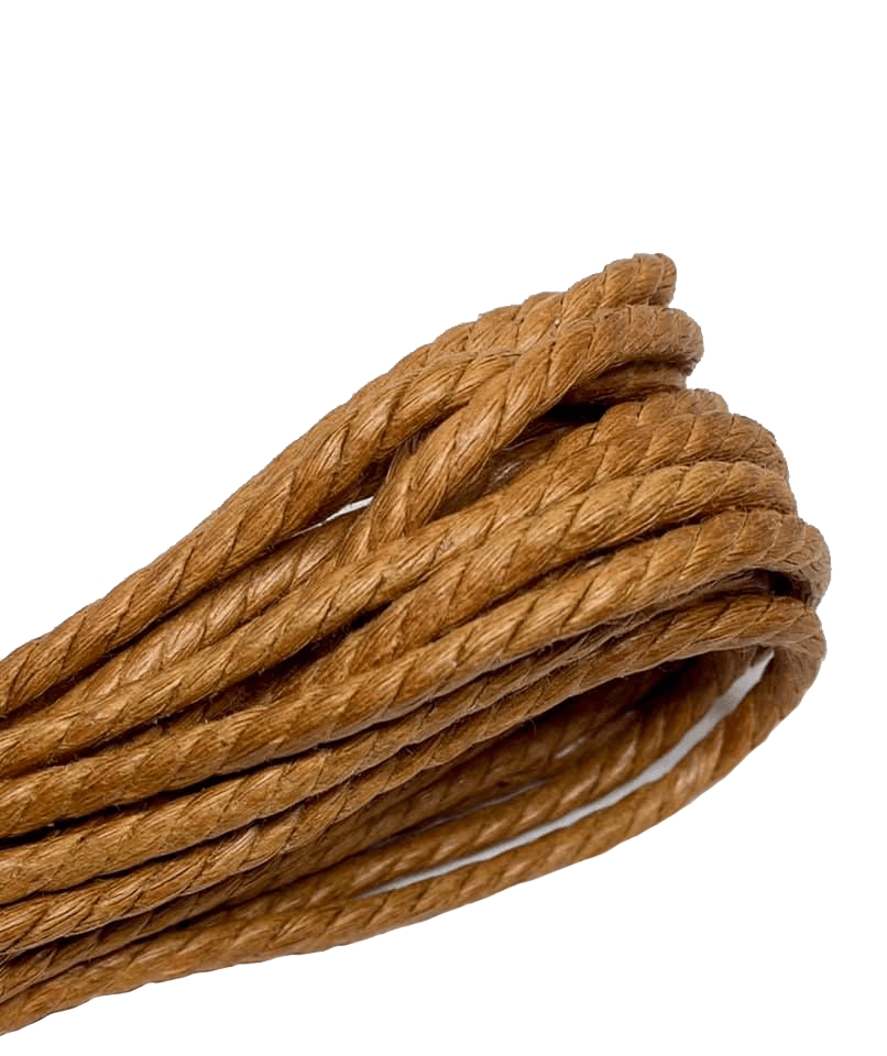 Waxed twisted round camel laces