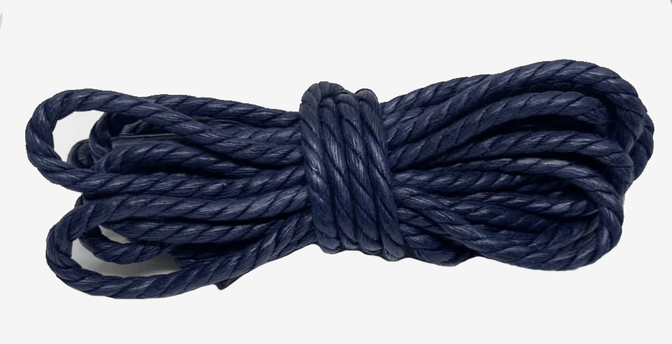 Lacets ronds torsadés cirés bleu nuit