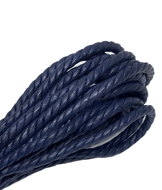 Lacets ronds torsadés cirés bleu nuit