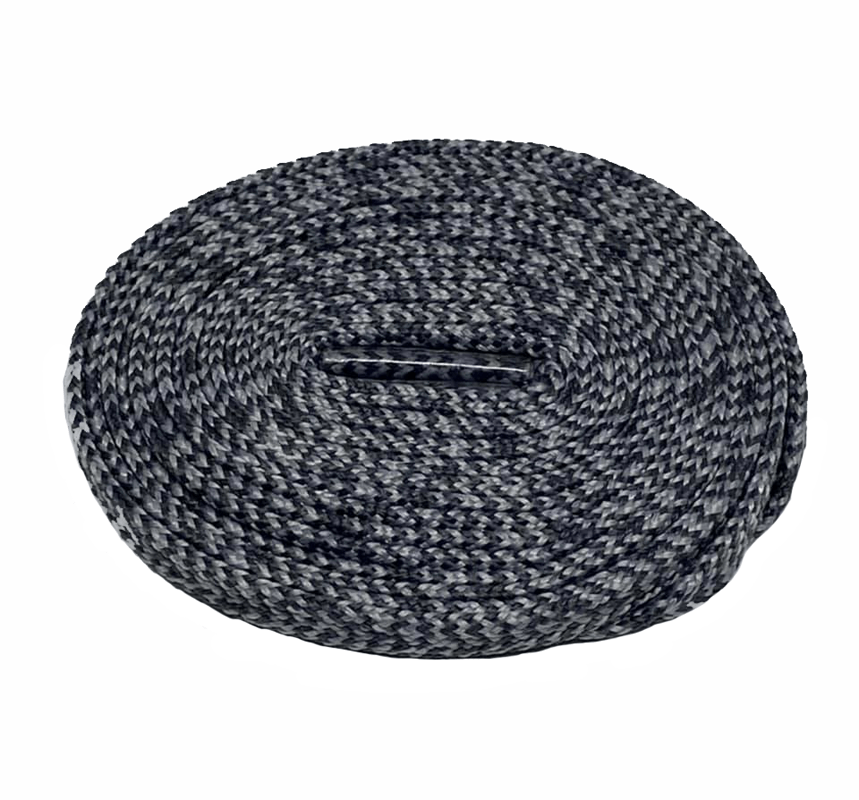 Grey and black Spider running flat laces.