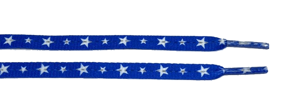 Royal blue laces and white stars