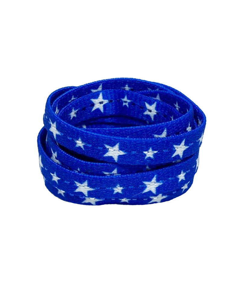 Royal blue laces and white stars