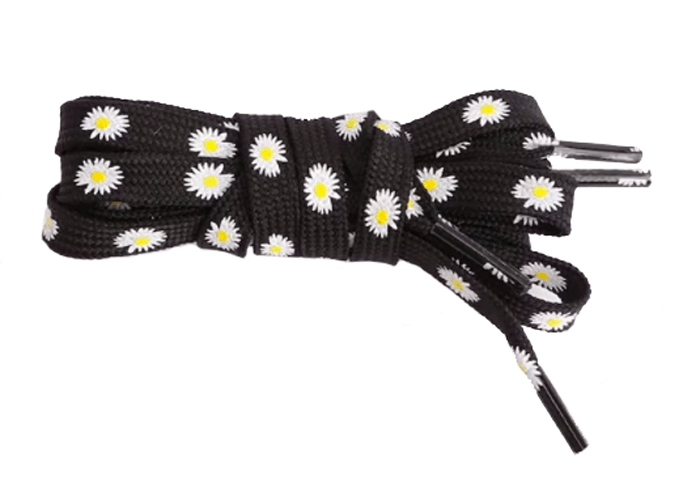 Black flat laces White daisies