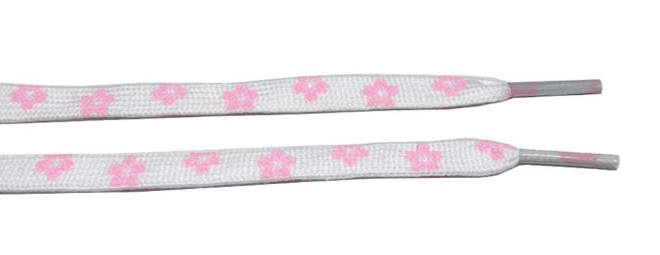 Light pink floral white flat laces