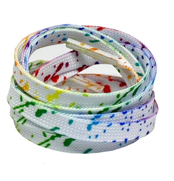 Multicolor street art laces in white or black