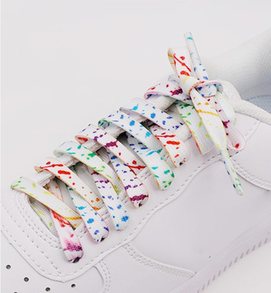 Multicolor street art laces in white or black