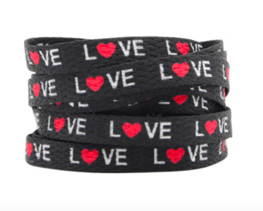 Black laces with Love print