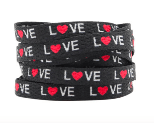 Black laces with Love print