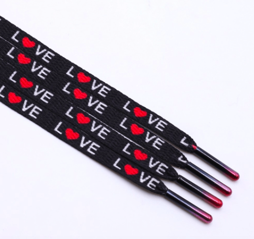 Black laces with Love print