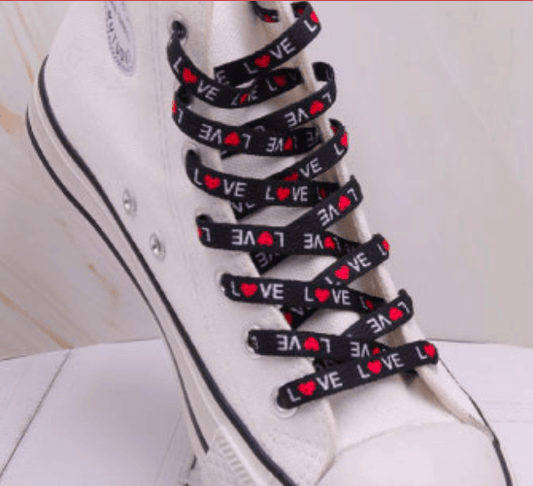 Black laces with Love print