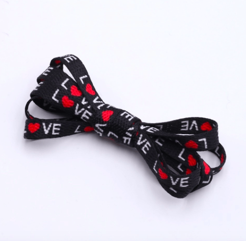 Black laces with Love print