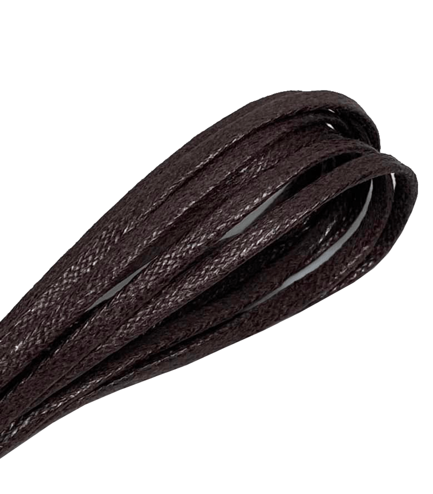 Thin waxed flat laces, walnut brown
