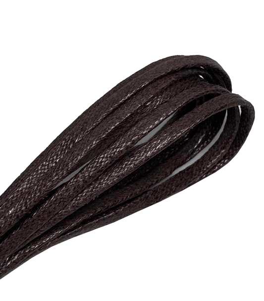 Thin waxed flat laces, walnut brown