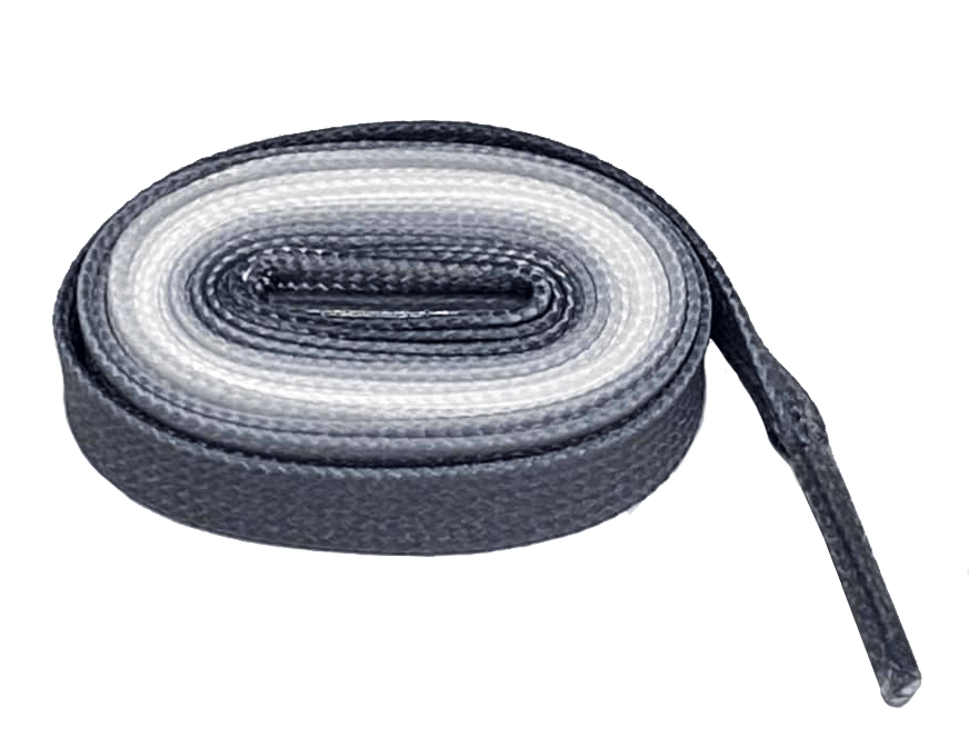 Ash gray tie-dye flat laces