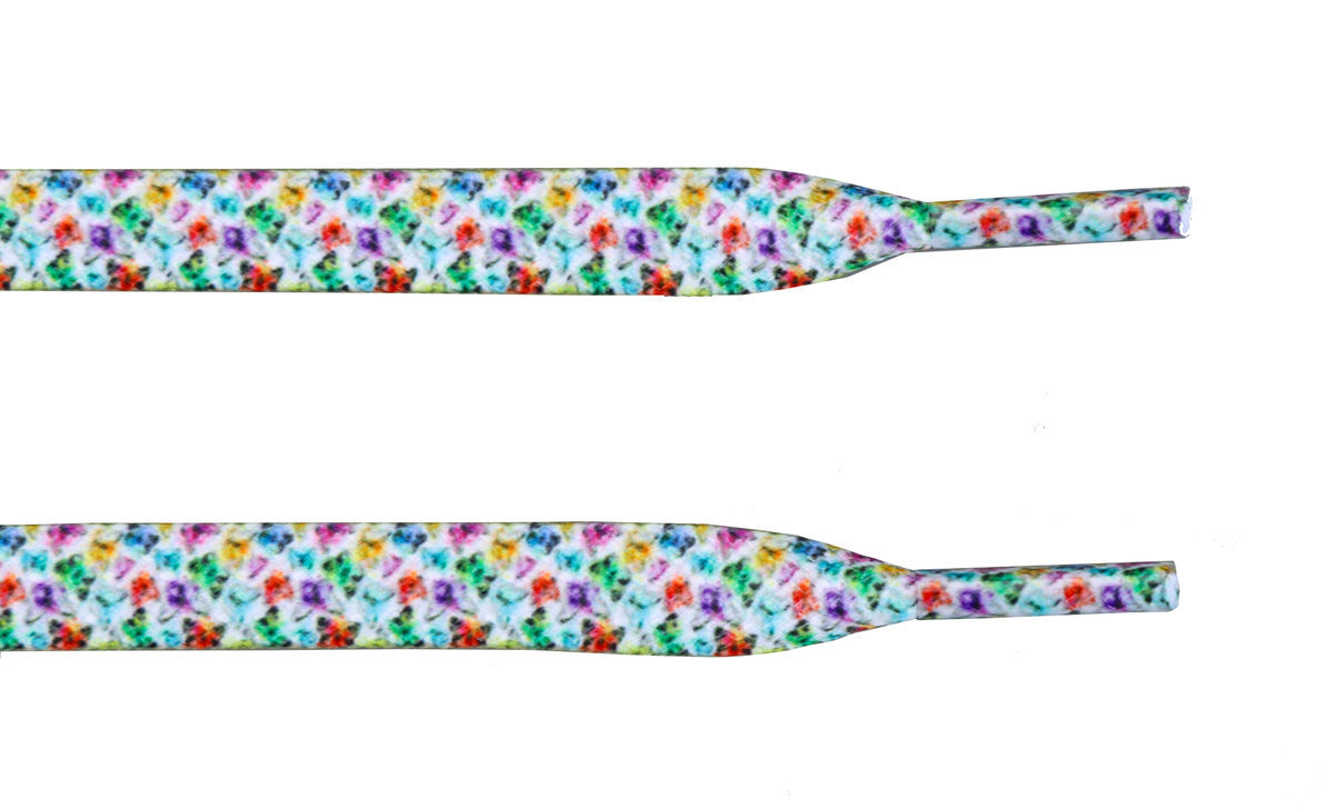 Lacets plats multicolore imprimés  L'envolent des Papillons