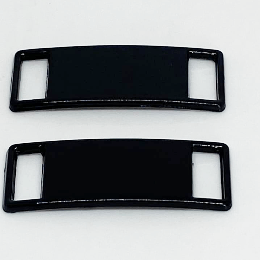 Set de plaque en métal noir pour lacets chaussures