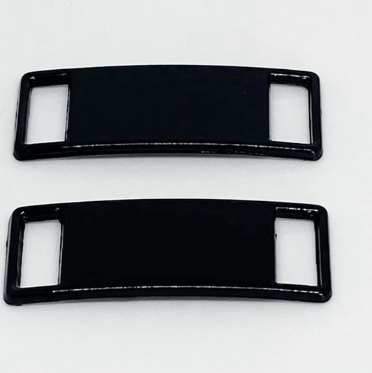 Set de plaque en métal noir pour lacets chaussures