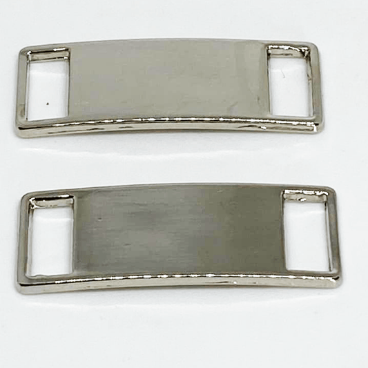 Set de plaque en métal argent pour lacets chaussures
