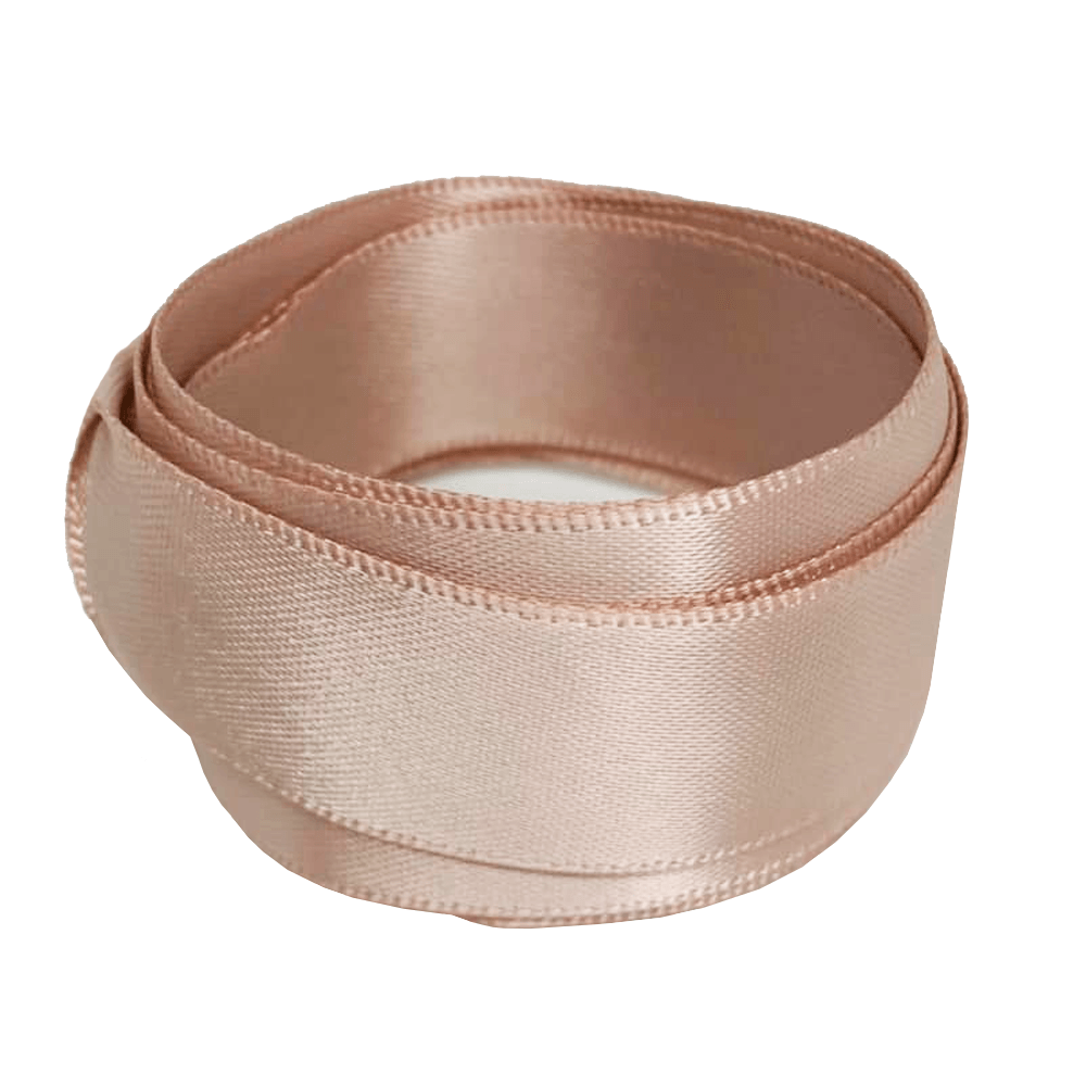 Wide rose beige satin flat laces