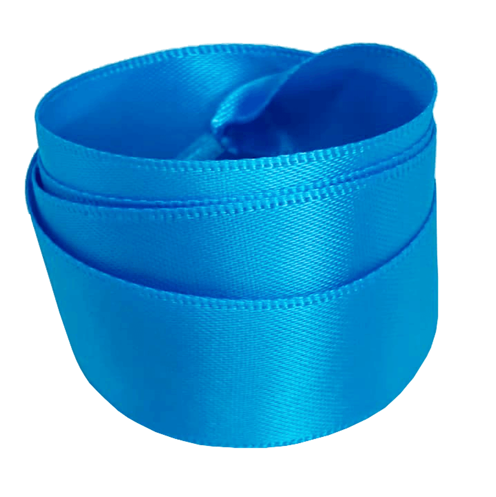Wide sky blue satin flat laces