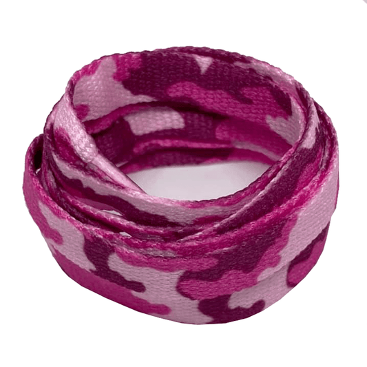 Pink army camouflage laces