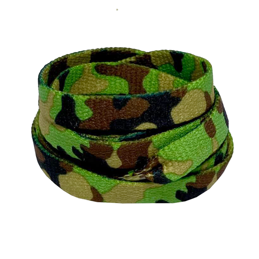 Pistachio green army camouflage laces