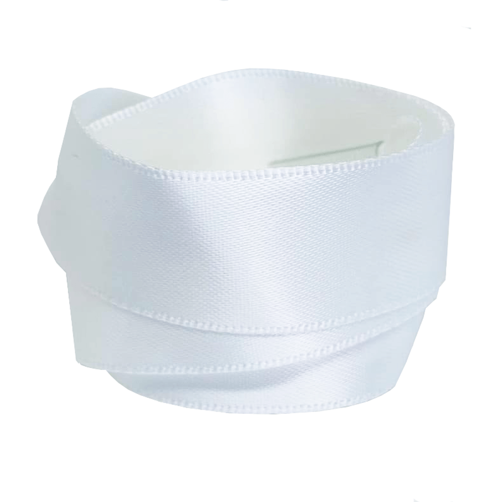 Wide white satin laces