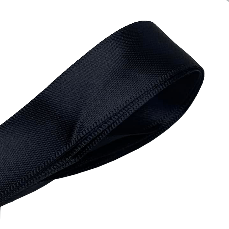 Wide black satin laces