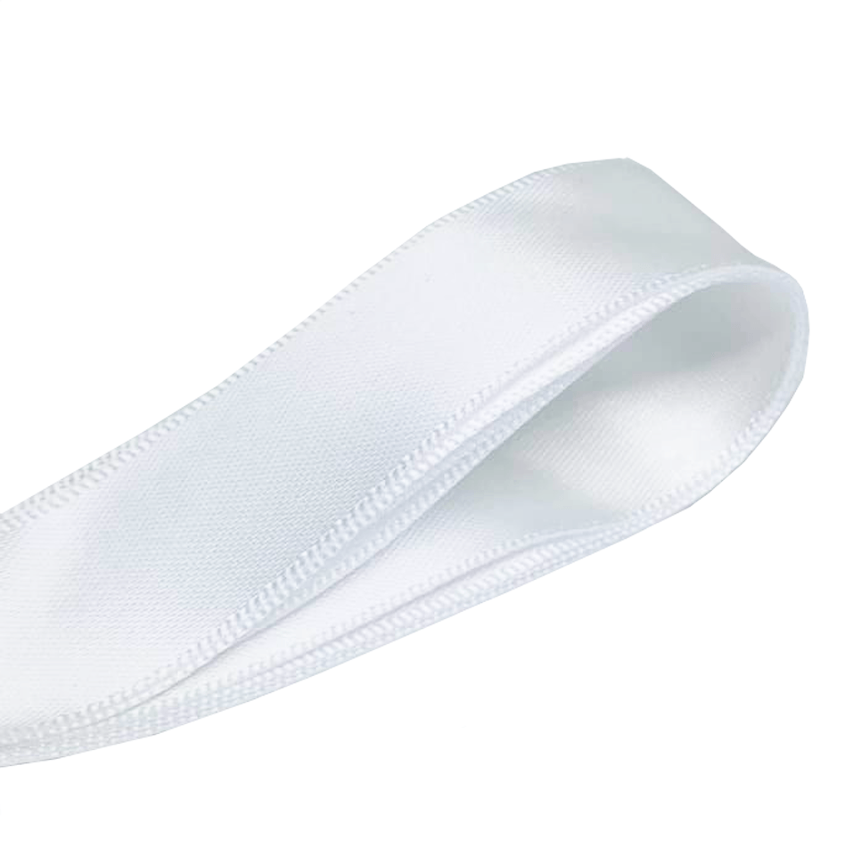 Wide white satin laces