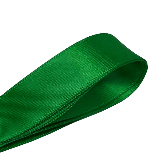 Lacets plats satins larges en satin  vert émeraude