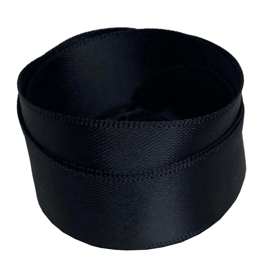 Wide black satin laces
