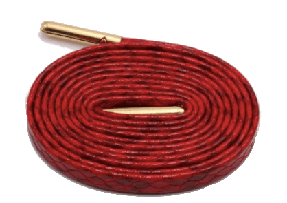 Luxury snakeskin-patterned red flat laces