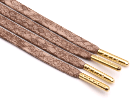 Lacets plats marrons marbrés serpent luxe