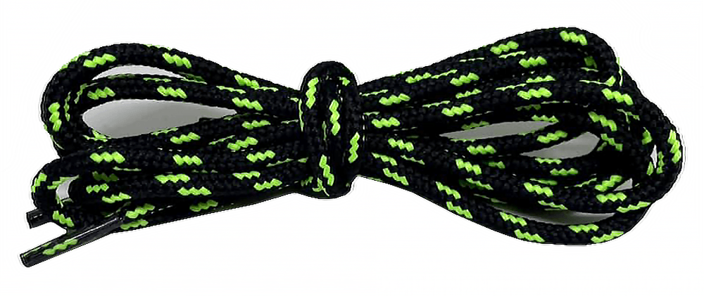 Black and neon green two-tone round laces