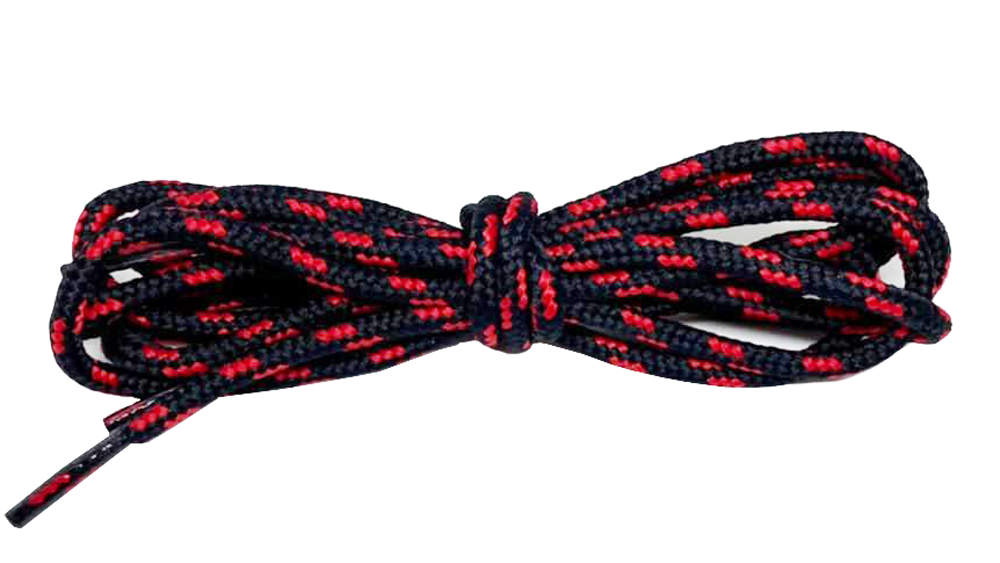 Black and red two-tone round laces