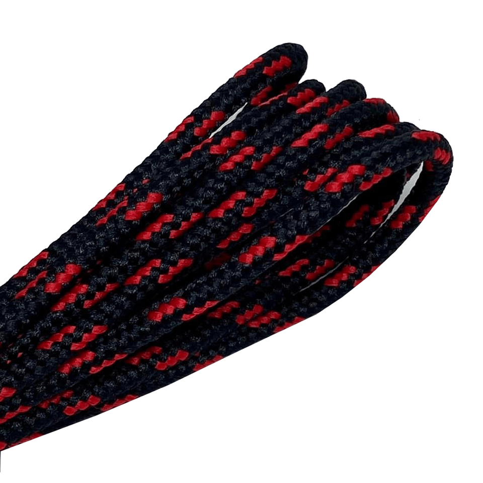 Black and red two-tone round laces