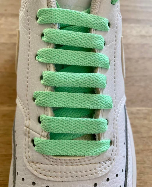 Lacets plats vert d'eau pour sneakers et baskets | CrazyLace